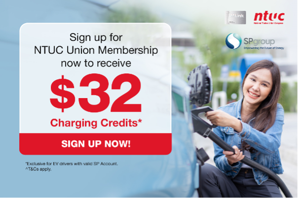 $32 Free EV Charging Credits for New NTUC Union Members!