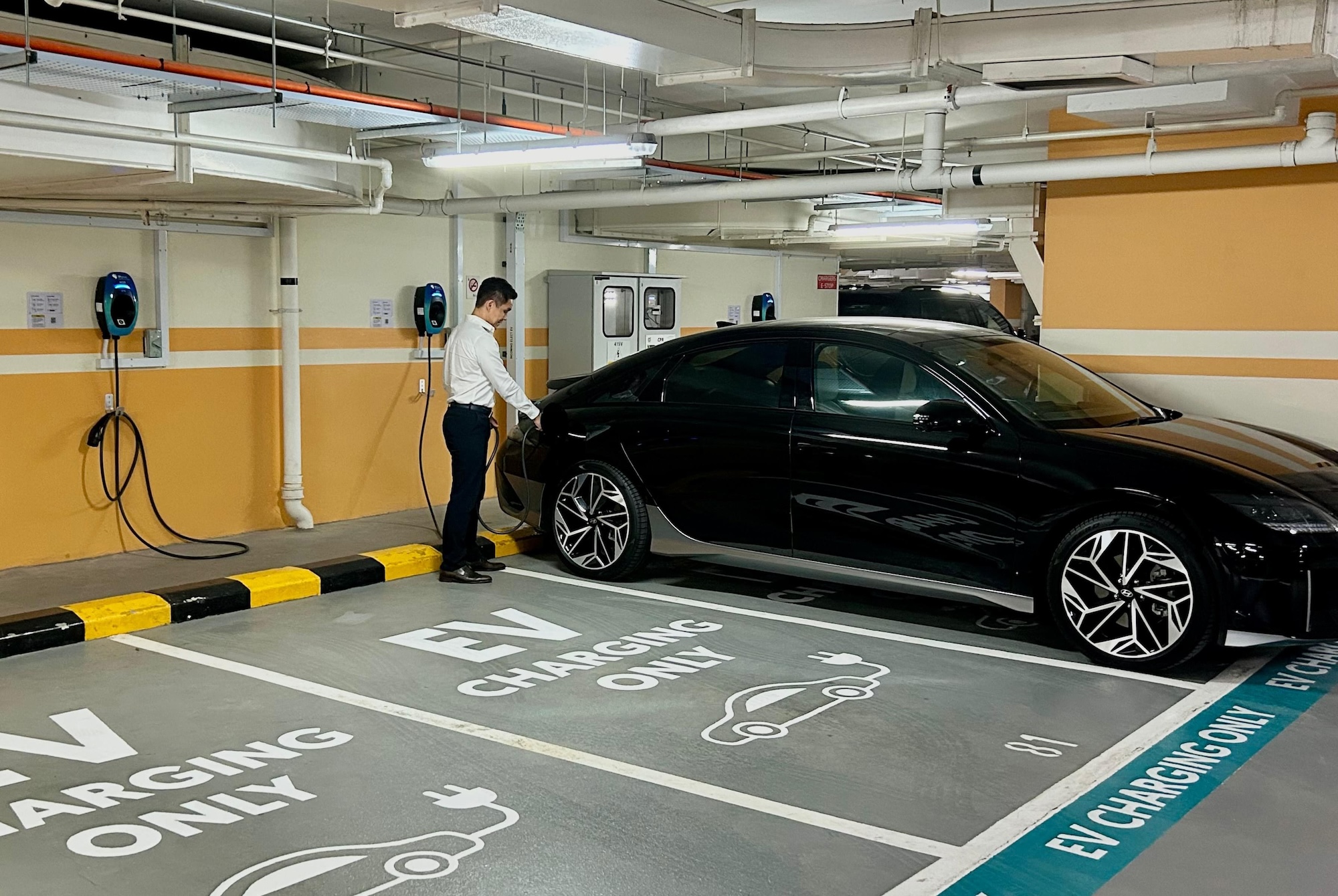 SP Group’s EV charging points at Singapore Land Tower